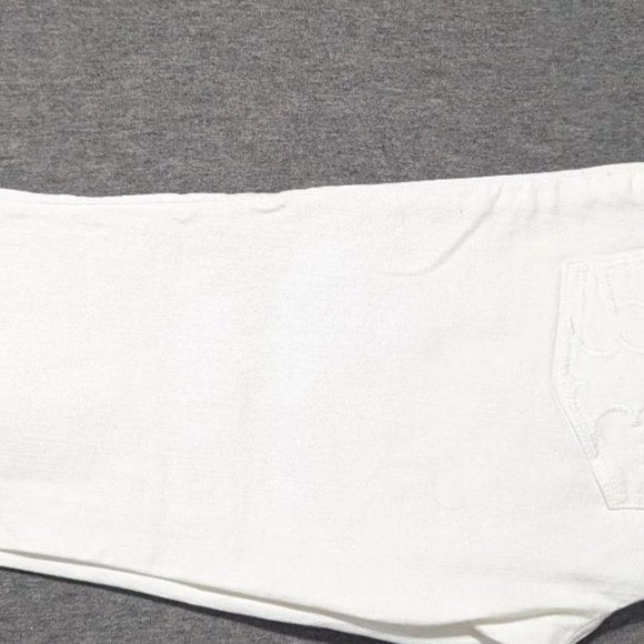 Tory Burch White Cropped Slim Boot Cut Jeans - Picture 2 of 3